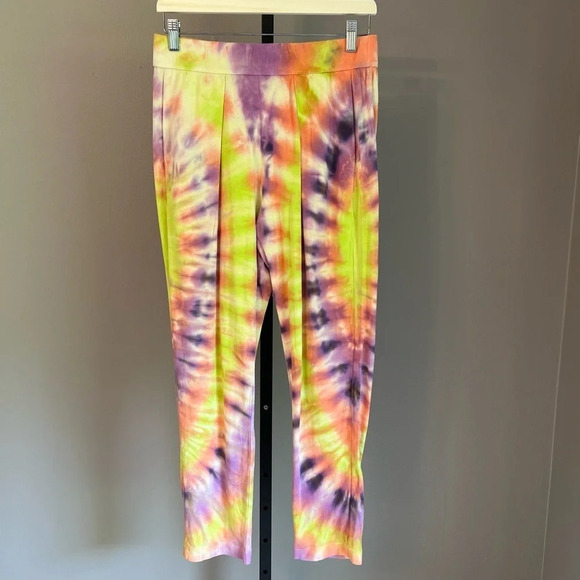 Raquel Allegra Easy Pants Rainbow Bright Tie Dye Medium NWT Boho Hippie Festival - Picture 1 of 8